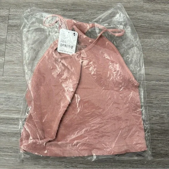 Free People cropped run tank in soft pink Size M/L - Picture 5 of 10